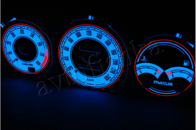 Mazda MX-6 светодиодные шкалы (циферблаты) на панель приборов - дизайн 2