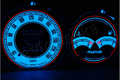 Mazda MX-6 светодиодные шкалы (циферблаты) на панель приборов - дизайн 2